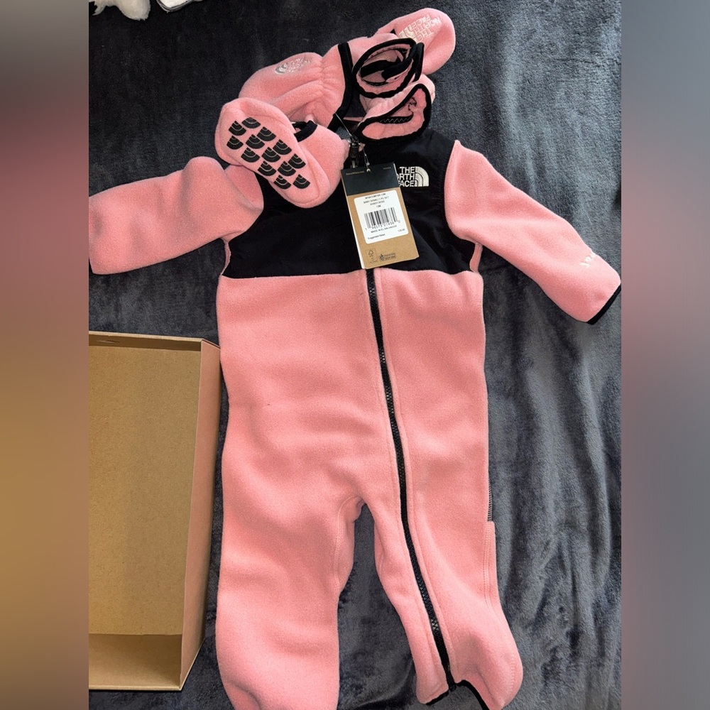 The North Face Baby Denali 1 Piece & Gloves